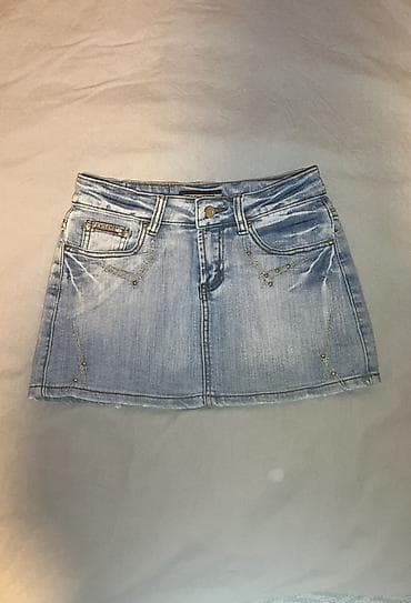 Džins mini suknja EAGAME – svetloplava isprana nijansa - Klasik pet