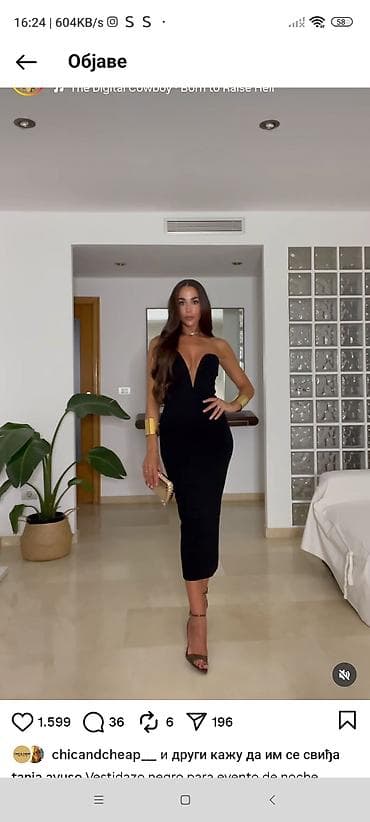 zara trikotazne haljine: Elegantna crna midi haljina bez bretela - Kroj: pripijena silueta do — 2