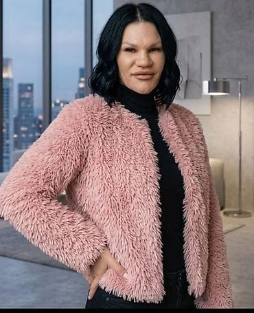 sergio tacchini roma m: Ženska jakna od veštačkog krzna – roze - Materijal: mekano, gusto — 1