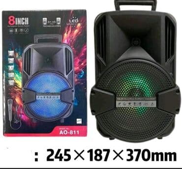 Zvučnici i stereo sistemi: Ovo je prenosni Bluetooth zvučnik modela AO-811, veličine 8 inča. Ima — 2