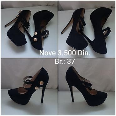 fjolla obuca: Elegantne nove crne cipele Small Swan - Model: salonke sa visokom — 4
