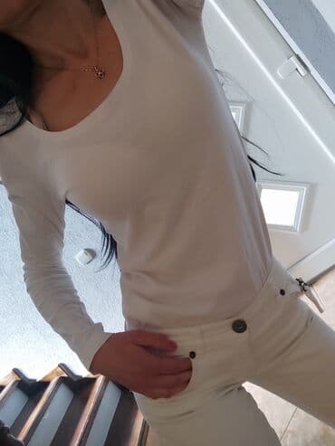 push up helanke novi sad: Zara, S (EU 36), Pamuk, Jednobojni, bоја - Bela — 5