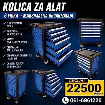 polovni namestaj azanja: Kolica za alat – 6 fioka, maksimalna organizacija - 6 prostranih — 1