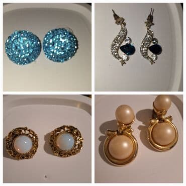 Clip-on earrings, Material: Pearl, Cubic zirconia, Stainless steel at lalafo.rs Clip-on earrings, Material: Pearl, Cubic zirconia, Stainless steel