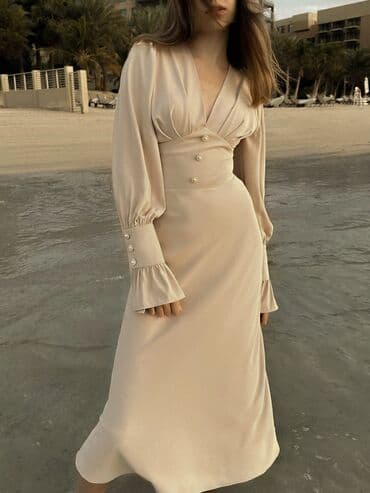 mohito haljine svecane: M (EU 38), color - Beige, Long sleeves — 2