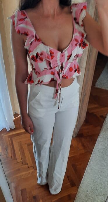 push up helanke new yorker: Topshop, S (EU 36), Viscose, Floral, color - Pink — 2