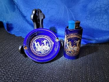 konjic na stapu: Grcki set,pepeljara,drzac za upaljac 1950g+. Set grcki,24k — 2