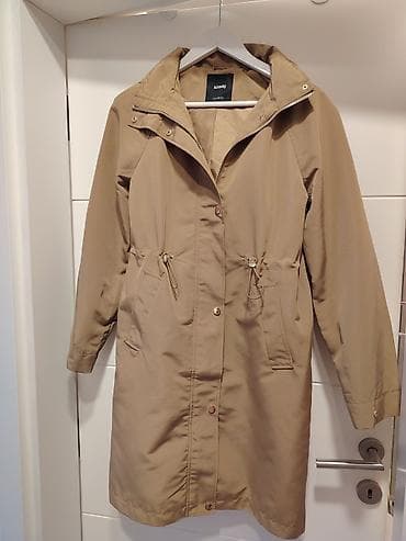 parka s: Ženska parka/jakna sa kapuljačom – karamel/bež boja - Kroj do kolena — 10
