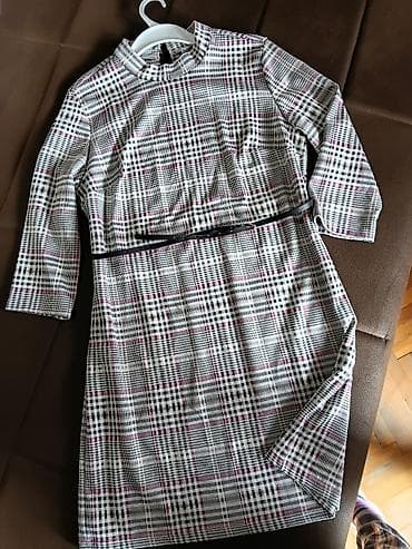 spiderman odelo: Ženska haljina sa kariranim dezenom (sivo‑crno‑belo sa ružičastim — 1