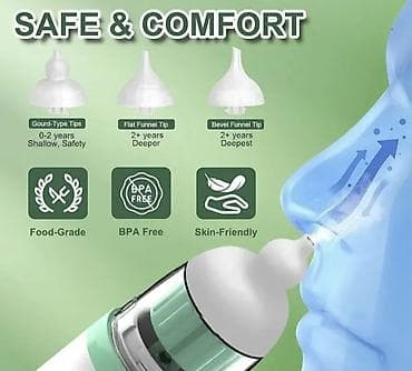 aksa inhalator za bebe: Električni aspirator za nos (bebi i dečiji) - IP65 vodootporan — 2