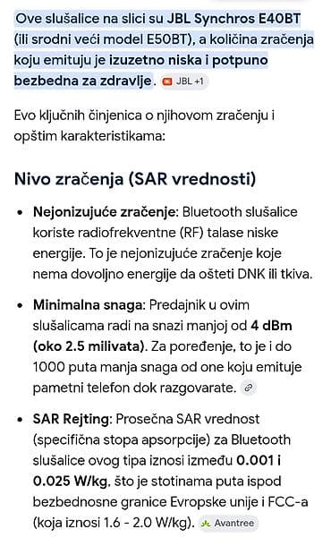 slušalice za spavanje: Original NOVE-BELE (JBL Synchros E40BT) Bluetooth bežične slušalice uz — 4