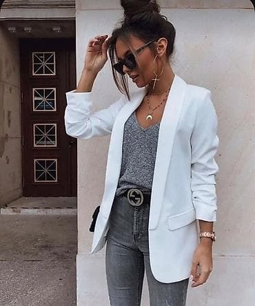 espadrile beograd: Ženski elegantni blejzer – bez kopčanja, dužina do ispod kukova — 8