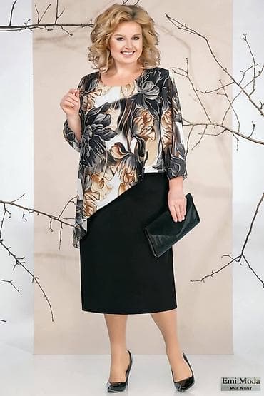 EMI MODA – elegantna ženska haljina sa asimetričnim gornjim delom -