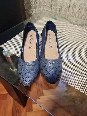 baletanke kozne udobne: Ženske cipele na štiklu – Lusso, broj 37 - Boja: tamnoplava - Model — 1