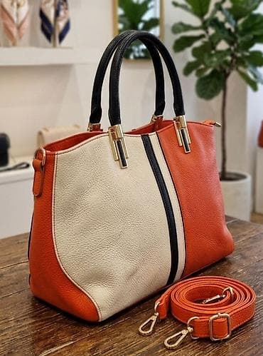 barberi torbe: Elegantna ženska torba od kvalitetne teksturisane eko-kože u trobojnoj — 1
