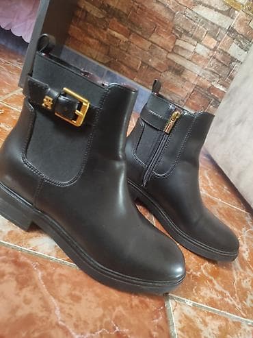 polovno ski odelo: Tommy Hilfiger ženske kožne gležnjače - Model: klasične crne — 1