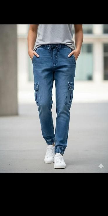 Ženske cargo jogger farmerke - Materijal: elastični denim za udobnost