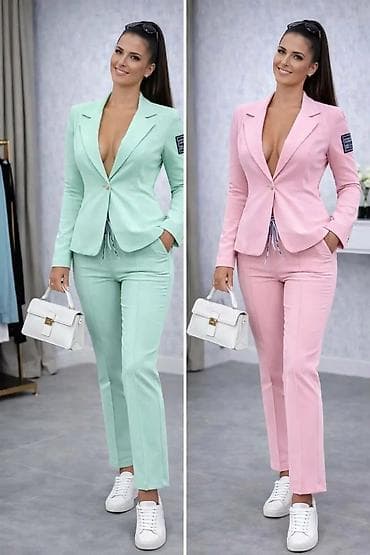 mil tec pantalone: Ženski komplet sako + pantalone, u pastelnim i klasičnim bojama. - — 1