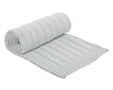 jysk decije sobe: Pletena deka – svetlosiva - Materijal: meka pletena tkanina — 1