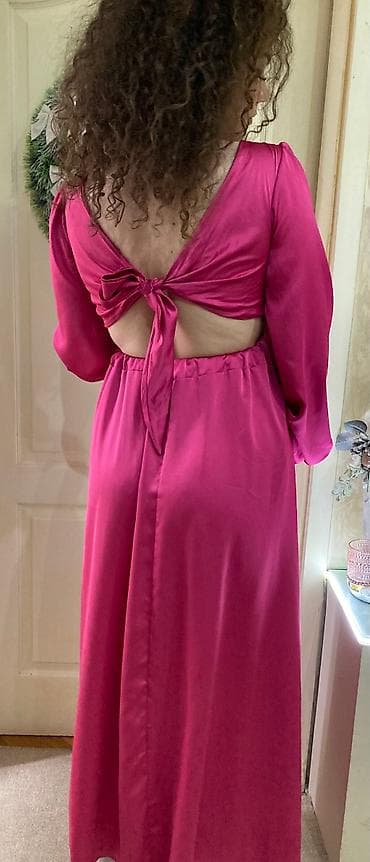 ramax nova kolekcija 2023: Nova sa etiketom satenska pink haljina uni veličine, do xl jer je guma — 5