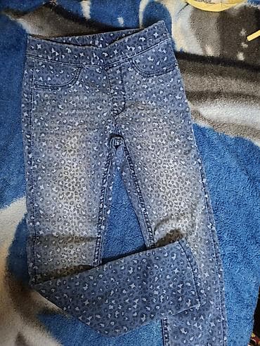 Dečije helanke/leggings sa džins izgledom i leopard printom. -