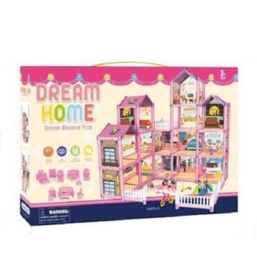 drvene kucice za lutke: 3900din Kućica za lutke sa nameštajem DREAM HOME Odličan poklon za — 1