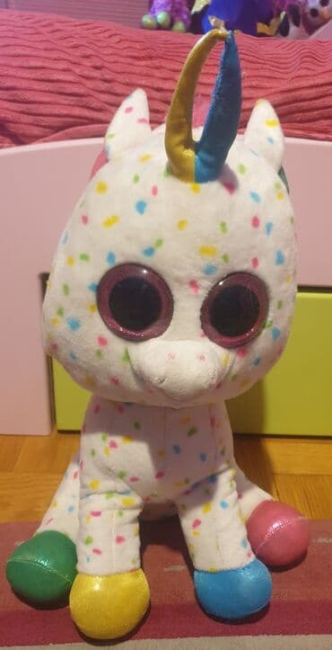 svetleca haljina za devojcice: TY BEANIE BOOS jednorog original plisana igracka Harmony. Ogromna — 7