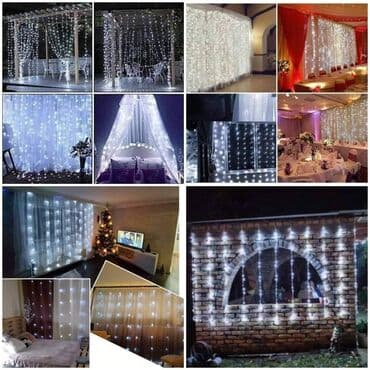 led dekoracija: LED zavese 4x2m cena 2800din 6x2m cena 3700din Zuto, belo, sareno — 1
