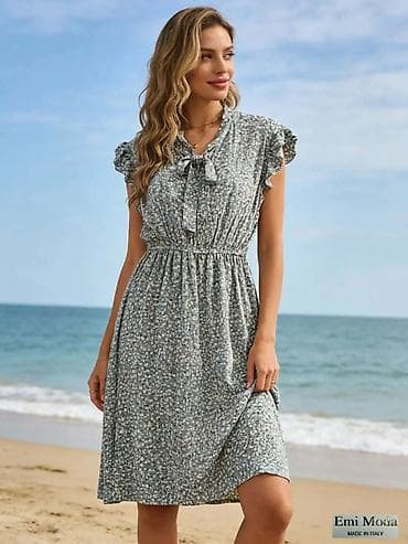 Donji delovi trenerke: Letnja midi haljina Emi Moda – Made in Italy - Romantičan A-kroj sa — 3