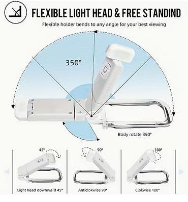 sobarica i senator: Lampa za citanje knjiga Nova mini prenosiva, sklopiva lampa za — 3