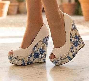 Ženske peep-toe cipele na punu petu - Model: platforme sa visokom