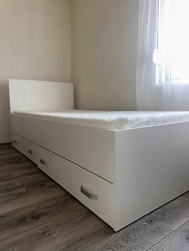 forma ideale komoda sa fiokama: Jednokrevetni krevet sa fiokama + dušek - Moderan, minimalistički — 1