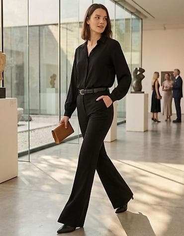 Komplet: Pantalone i Košulja. Elegantne crne ženske pantalone – na lalafo.rs Komplet: Pantalone i Košulja. Elegantne crne ženske pantalone –