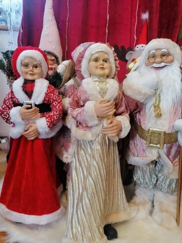 muzicki deda mraz: Deda-mraz 63cm - 4200din Baba-mrazica 60cm-4000din Muzicki deda-mraz — 1
