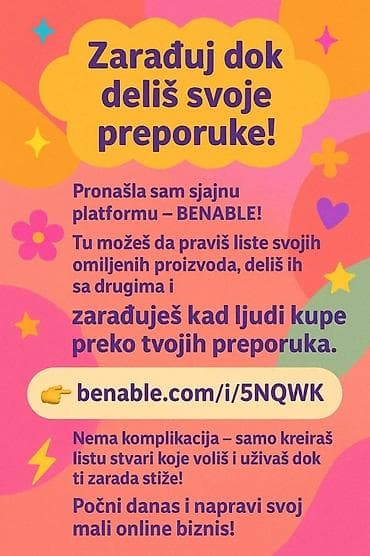 promoterka posao: BENABLE – platforma za zaradu putem preporuka - Kreiraj liste svojih — 1