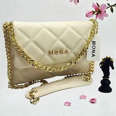 tokice za glavu: Torba MONA – elegantna ženska crossbody/ramena torba sa zlatnim lancem — 8