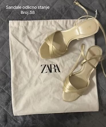 zaxy zenske papuce: ZARA ženske sandale, broj 38. Elegantan model u bež/šampanj nijansi sa — 2