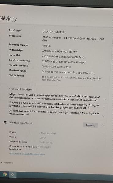 rosberg aparat za krofnice: Desktop računar sa monitorom Komponente: - Procesor: AMD Athlon II X4 — 3