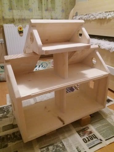 kaput od veštačkog krzna: Nova rucno napravljena kucica od cistog drveta. Bez igracaka. Ne — 2