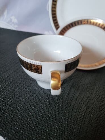 porcelanske solje za caj: Set porcelanski Kahla Istocna Nemacka 70te. Trodelni set,nigde — 8