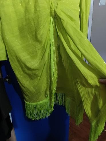 versace eros cena: Neon zeleno haljina-košulja sa resamam m do l - Model: midi — 7