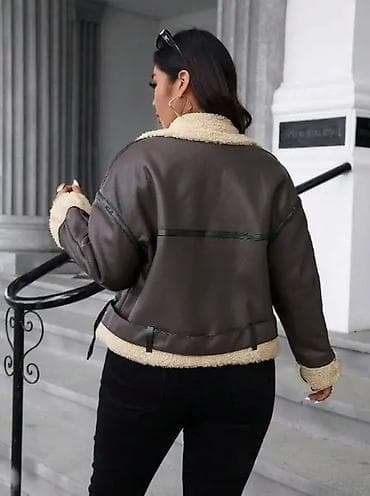 bodi s: Ženska pilotska jakna sa veštačkim krznom - Materijal: spolja — 2