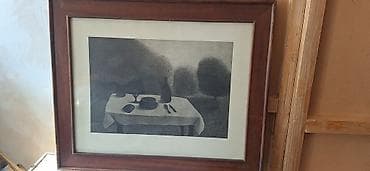 Grafika u okviru – potpisano C. Dimovski, 1977 - Tehnika: crno-bela