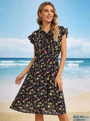 Donji delovi trenerke: Letnja midi haljina Emi Moda – Made in Italy - Romantičan A-kroj sa — 6