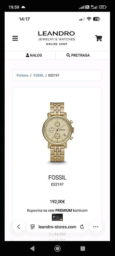 ysl tasne cena: FOSSIL ženski sat ES2197 - Kućište i narukvica od nerđajućeg čelika u — 1