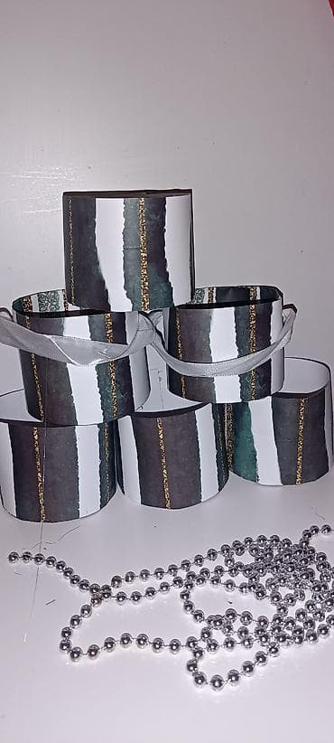 polovan sto: Set ukrasnih cilindričnih kutija – 6 komada 450 din - Dimenzije — 5