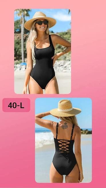 Jednodelni ženski kupaći kostim – crni, veličina 40 (L) - Klasičan