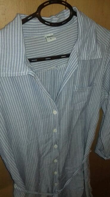 kaftan haljine za plazu new yorker: M (EU 38), color - Light blue, Long sleeves — 4