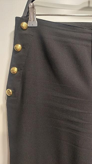 Women's Pants, Jeans, Shorts: ZARA ženske pantalone sa zlatnim dugmadima - Model: visok struk sa — 2