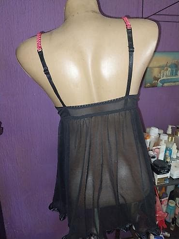 breitling satovi polovni: Ženska baby doll spavaćica/negliže - Boje: crna sa ciklama/pink — 3